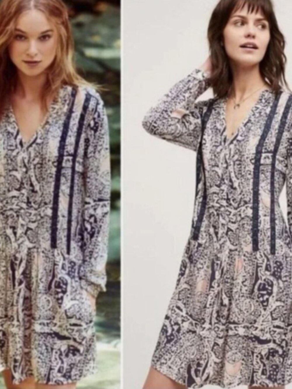 Anthropologie Tiny Caviana Tunic Ruffle Shirtdress Size L